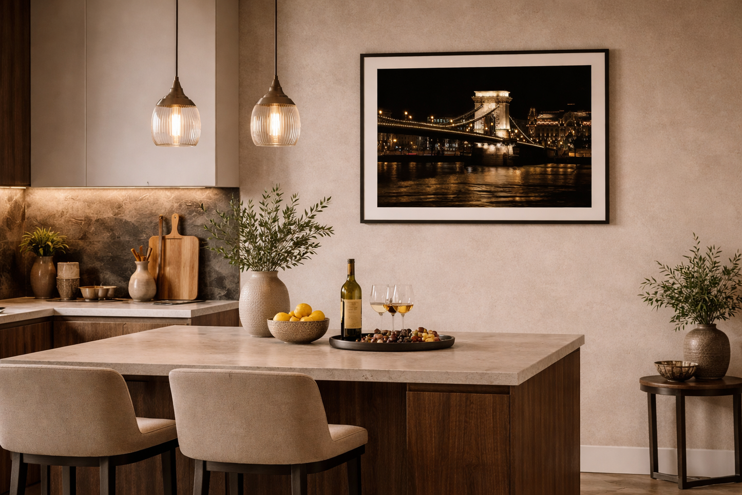 Budapest Bridge Framed Fine Art Photography Print mockup 3