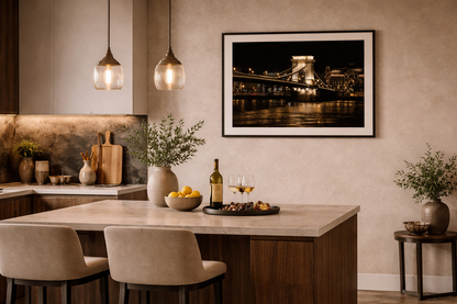 Budapest Bridge Framed Fine Art Photography Print mockup 3