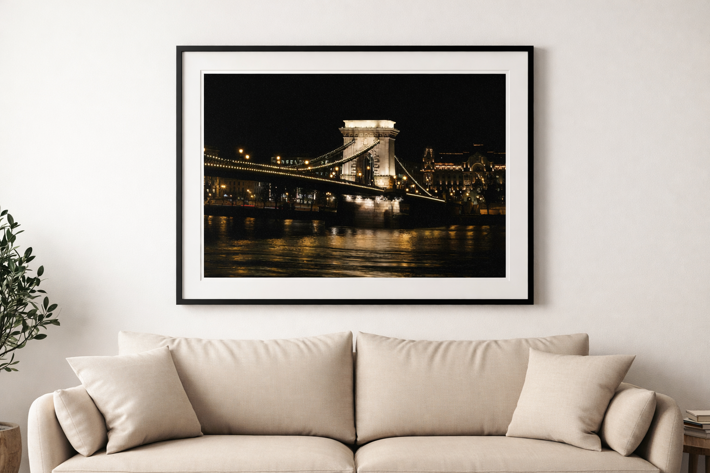 Budapest Bridge Framed Fine Art Photography Print mockup 4