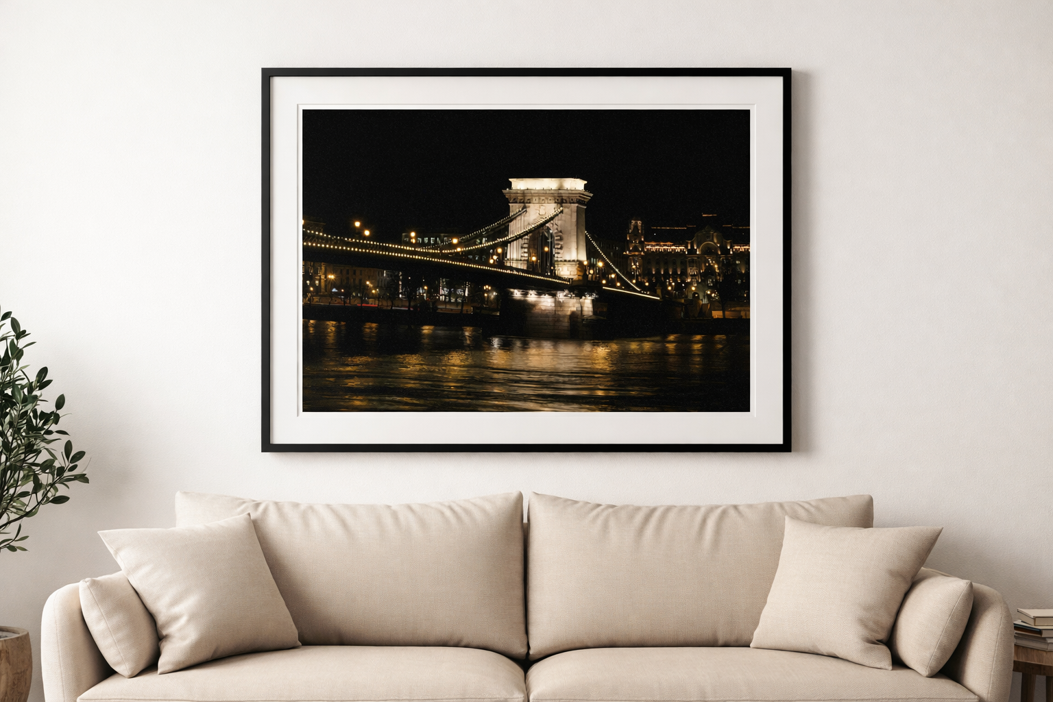 Budapest Bridge Framed Fine Art Photography Print mockup 4