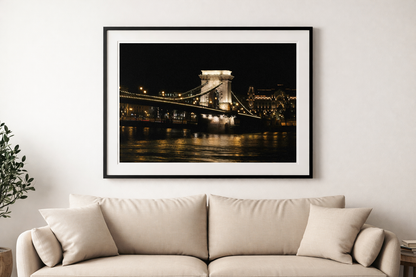 Budapest Bridge Framed Fine Art Photography Print mockup 4