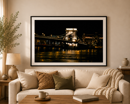 Budapest Bridge Framed Fine Art Photography Print mockup 1