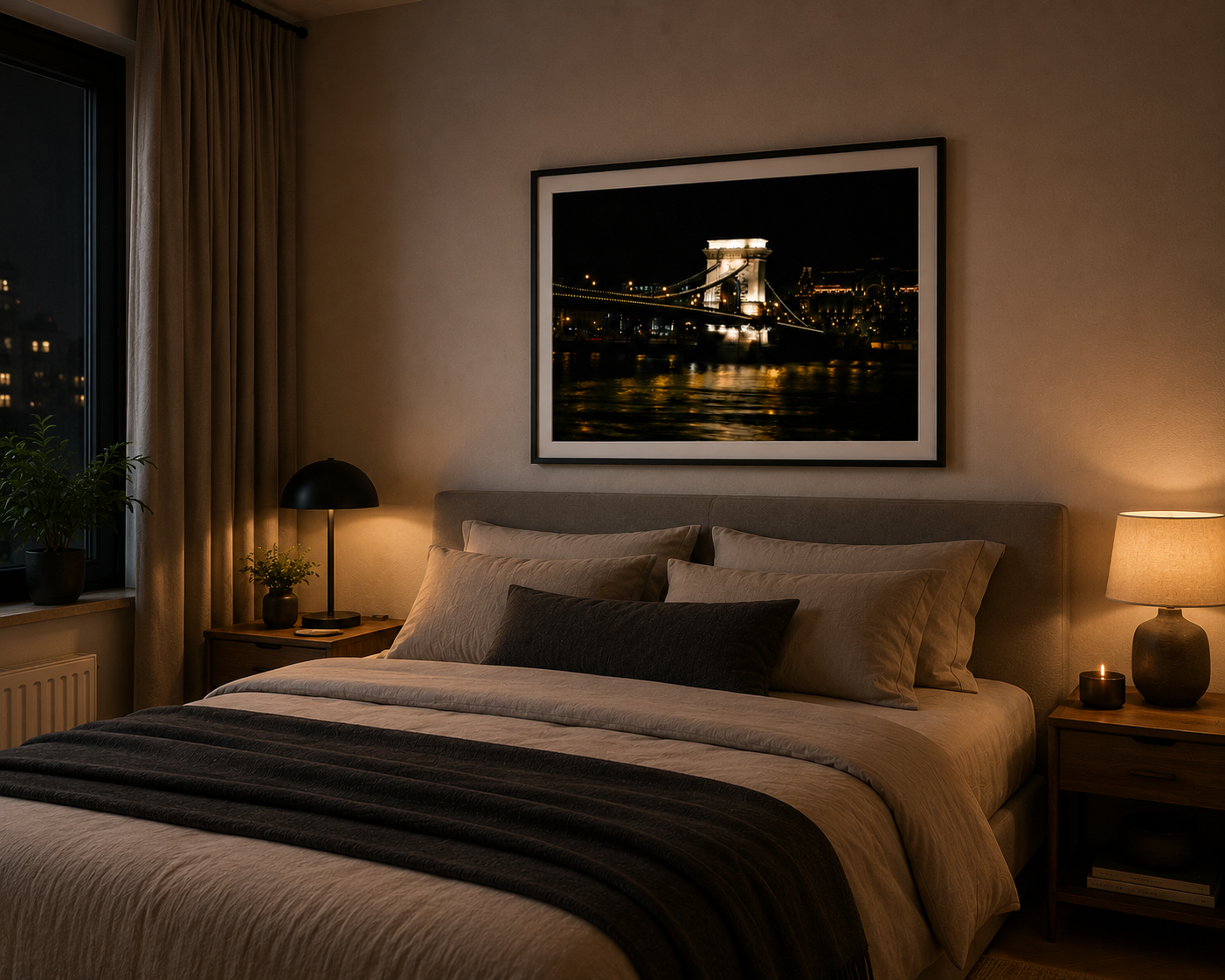 Budapest Bridge Framed Fine Art Photography Print mockup 3
