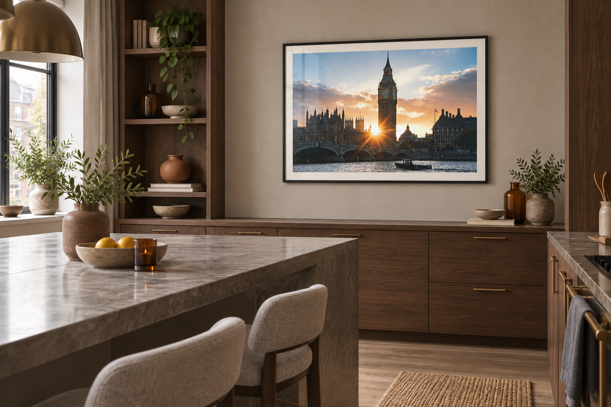 London Bridge and the Thames framed wall art hero image