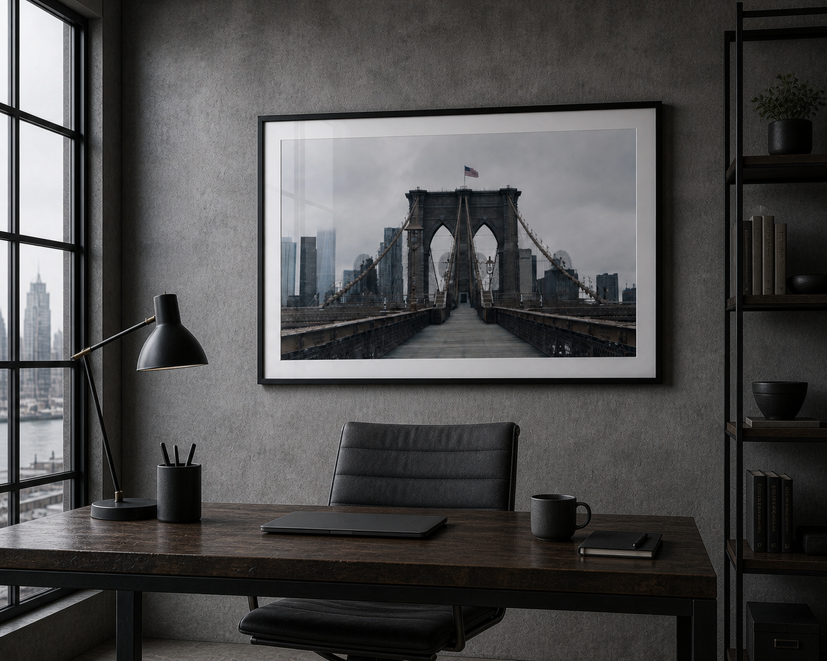 Brooklyn Bridge framed print mockup 2