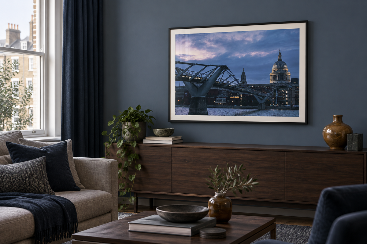 Millennium Bridge & St Paul's London Framed Fine Art Print hero image