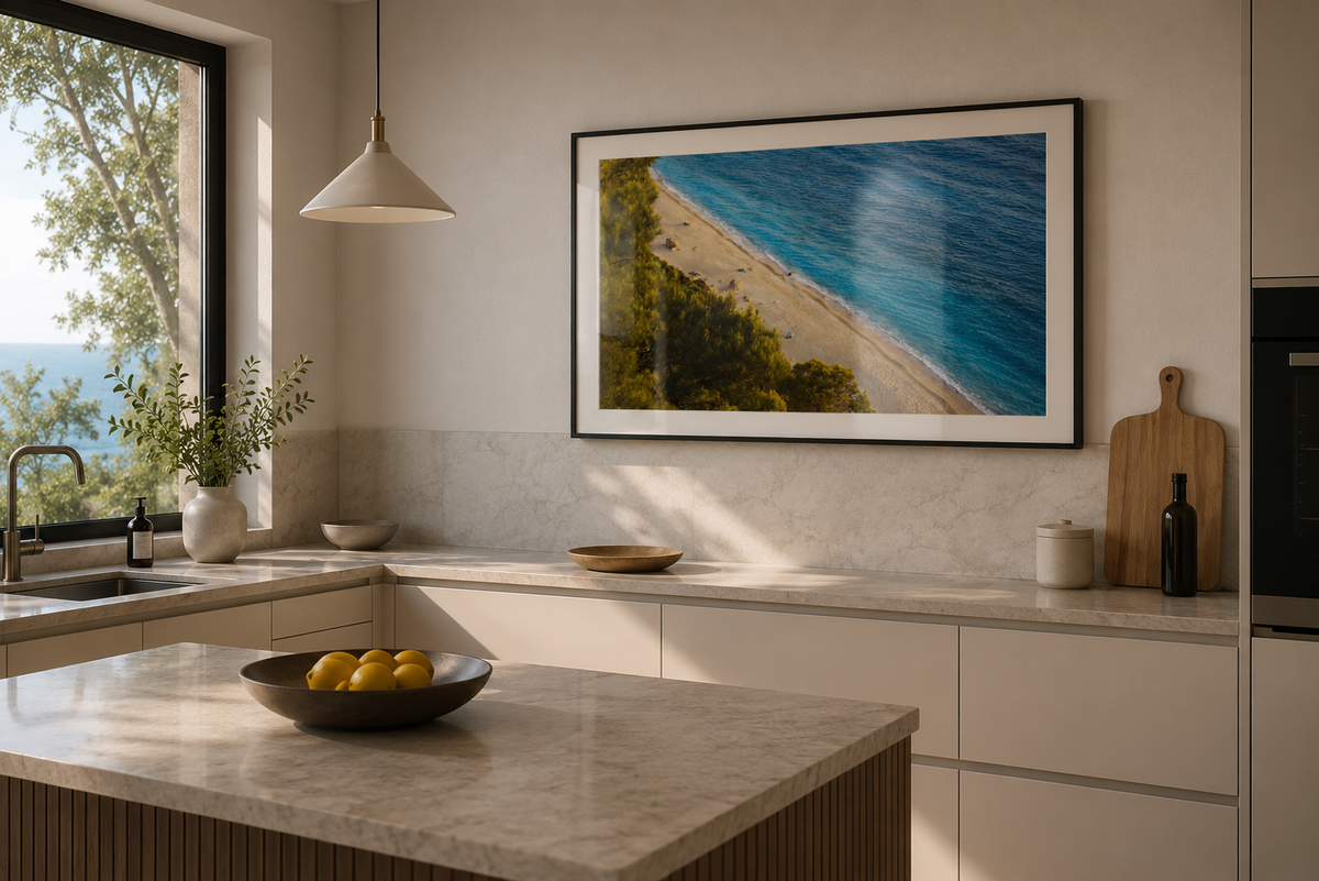 Lefkada framed print mockup 4