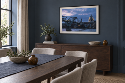 Millennium Bridge & St Paul's London Framed Fine Art Print mockup 2