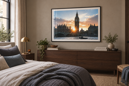 London Westminster framed print in a bedroom
